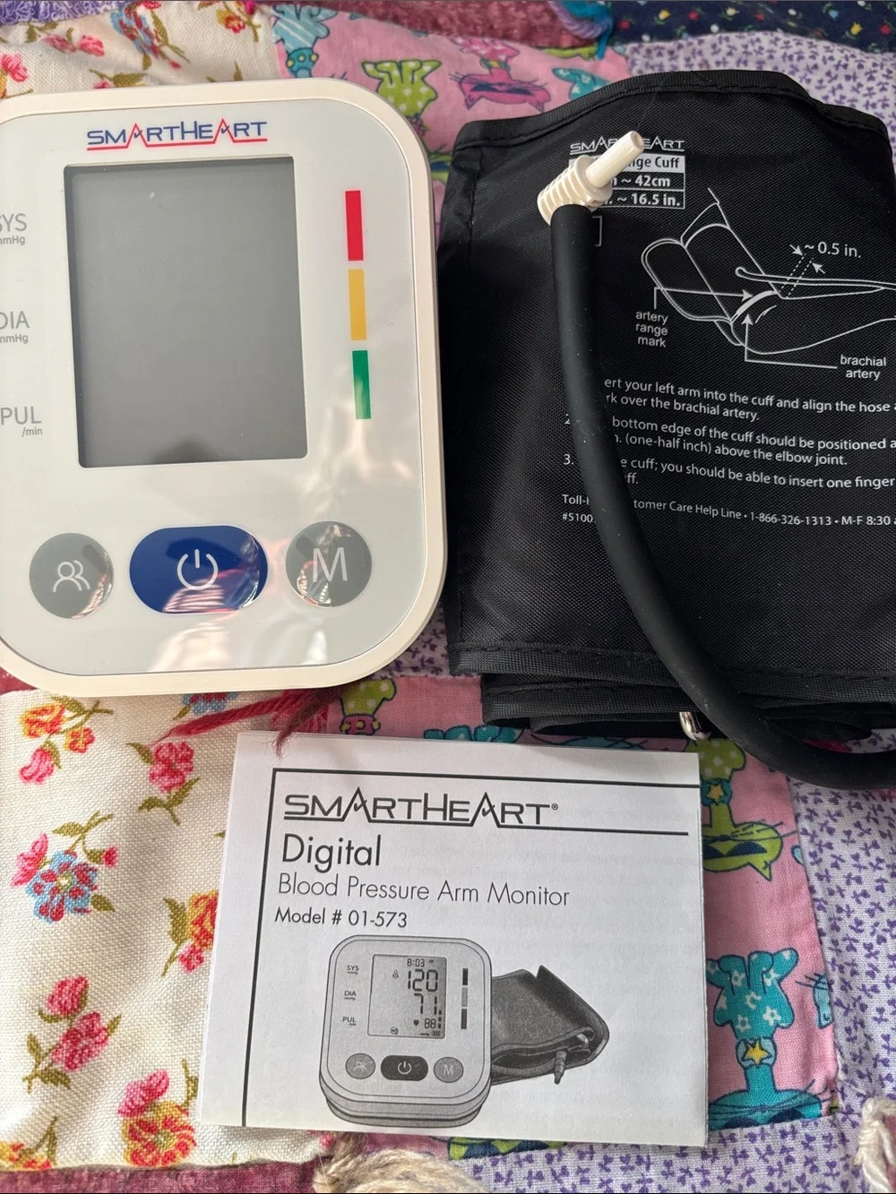 Smart Heart Blood Pressure Monitor with Wide-Range Arm Cuff (White)